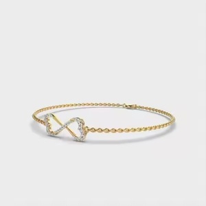 Bracelet en or jaune 18 carats plaqué diamant de laboratoire cultivé pour femmes, bijoux fins en moissanite, fabrication de mode - Product Image 3