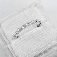 Banda de boda de oro amarillo de 14k personalizada, banda de compromiso de diamante Natural redondo de lujo, joyería a juego de media eternidad para él