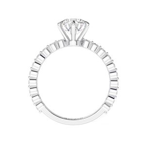 Bague de fiançailles pour femme de style mignon avec diamant solitaire de laboratoire taille ronde et accents, marque RITZIN - Product Image 5