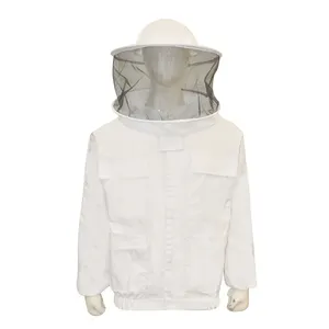 Dibuat sesuai pesanan desain baru mewah Harga Murah warna putih kerudung bulat jaket Beekeeping katun jaket beekeeping