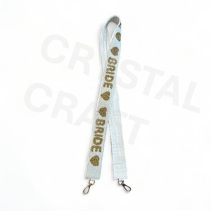 Georgia Tecp Design Beaded <b>Purse</b> Strap Customized <b>White</b> Gold Seed Bead Bag Straps Customized Beaded Strap for Bags - Product Image 3