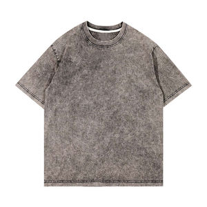 Camisetas Nuevas de Fabricación Propia, de Color Sólido, para Hombre, Estilo Holgado, Lavado Ácido, 100% Algodón Jersey, Cómodas, Talla Grande - Product Image 1