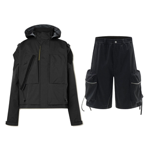 Conjunto Cortavientos de 3 Piezas Personalizado para Hombre, Chaqueta Cortavientos de Poliéster y Pantalones Cortos, Conjunto Deportivo con Cremallera Completa, Traje Cortavientos de Nailon - Product Image 2