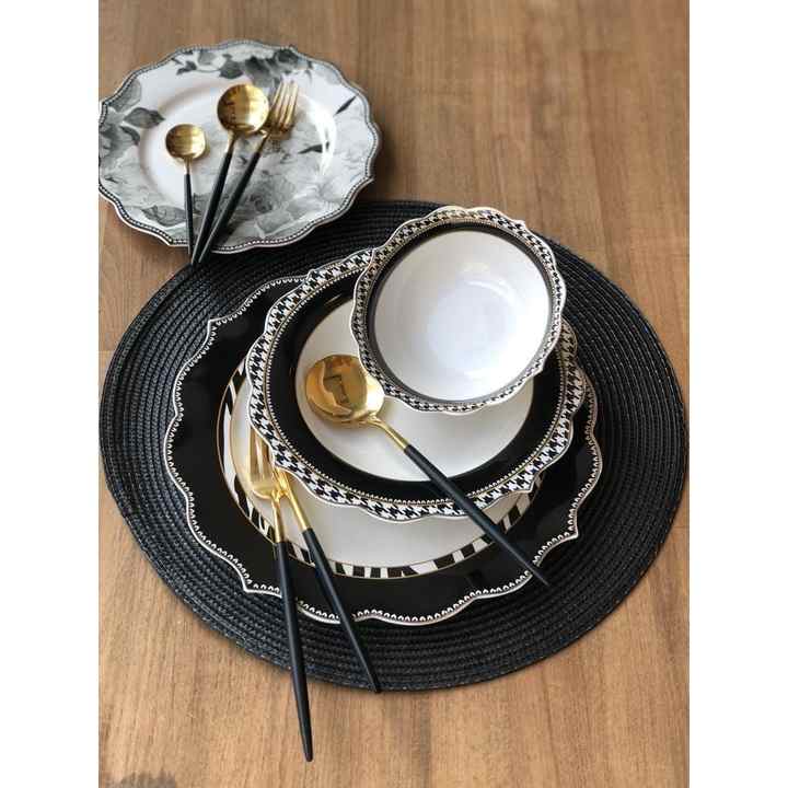 Dinner Set Black Rose 24 Pieces for 6 Persons
