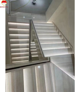 <span class=keywords><strong>บันได</strong></span>หินอ่อนรูปเกลียวได้ราคาถูกดีไซน์ลายไม้ยูเรเชียนแบบมีแถบไฟ LED สีขาว - Product Image 1