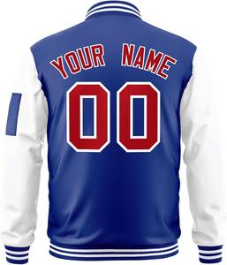 Varsity Jacket Couleurs de contraste personnalisées Logo d'équipe personnalisé Broderie Nom Numéro College Bomber Letterman Jacket Dropshipping - Product Image 5