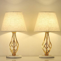 Ensemble de 2 lampes de bureau modernes en métal, compatibles AC/DC, écologiques, protectrices pour les yeux, à intensité variable, commande tactile, ampoules halogènes de luxe de 24 pouces