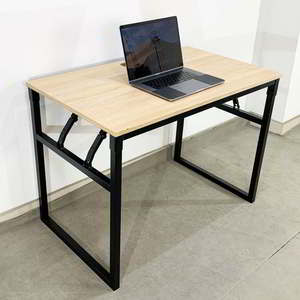 Minimalist Folding Plywood <b>Desk</b> with Iron Legs 100x60cm HOBP026 - Product Image 6