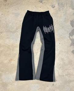 Ensemble de survêtement 100% coton pour hommes, pantalon évasé délavé à l'acide, sweat à capuche avec strass, tout imprimé, logo en détresse, polaire, hiver - Product Image 2