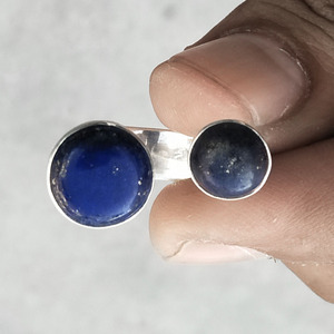 Anillo de piedras preciosas de lapislázuli hecho a mano indio de Plata de Ley 925 para niñas y mujeres para cumpleaños y bodas - Product Image 3