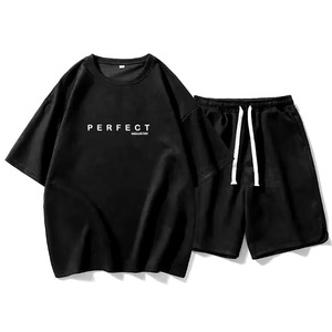 Traje de verano para hombre Traje de calle Traje con logotipo personalizado Conjunto de verano Camiseta más vendida Pantalones cortos Hombres Conjunto de dos piezas Impreso - Product Image 5