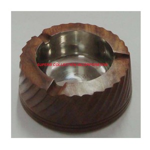Cendrier rond en bois en acier inoxydable fait à la main directement OEM Vente en gros et fournisseurs - Product Image 2
