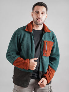 OEM Service Custom Design Blank Wholesale Sherpa Wool <b>Jacket</b> With Fleece <b>Zip</b> <b>up</b> <b>Jacket</b> Custom Sherpa Fleece <b>Jacket</b> Men - Product Image 4