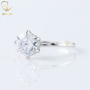 Anillo de compromiso de diamante labgrown de corte redondo de 1.5CT de Diseño de Moda de Venta caliente, anillo de Halo oculto, anillo de oro macizo de 14K - Product Image 6