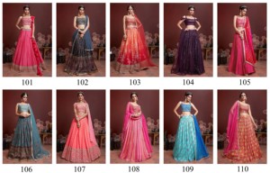Prêt-à-porter pour femmes nuptiale Lehenga Choli semi-cousu avec chemisier entièrement cousu tenue de mariage indien Bollywood Party Style - Product Image 6