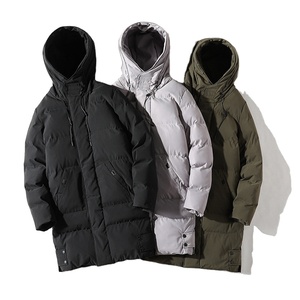 Veste en toile décontractée matelassée à capuche pour homme, coupe-vent, respirante, imperméable, fermeture éclair, vêtement d'extérieur mi-long, devant de football - Product Image 1