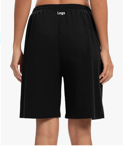 Bañador de poliéster de secado rápido para mujer, Bermudas informales con cierre de tracción, pantalones cortos de Yoga atléticos con bolsillos - Product Image 3