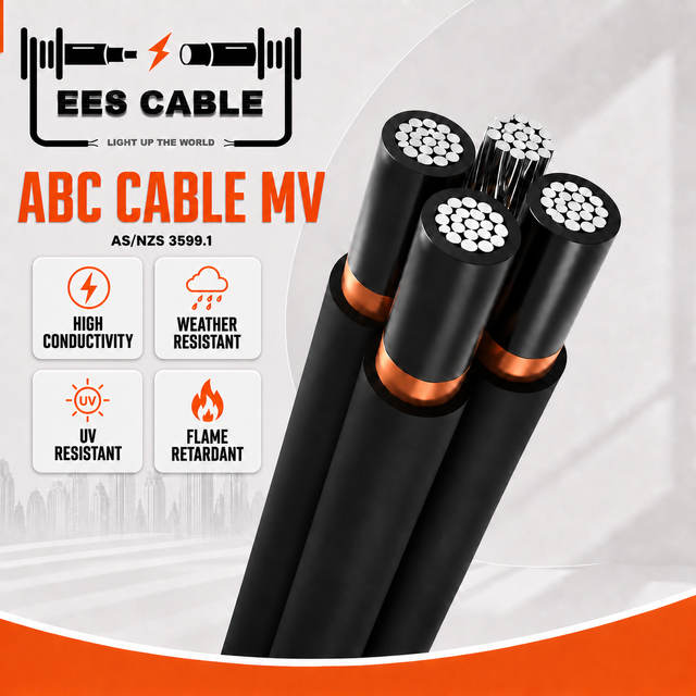 6.35/11(12)kV ABC MV Aerial Bundled Cable AS/NZS 3599.1 IEC 60502-2 XLPE Insulated Overhead Power Cable