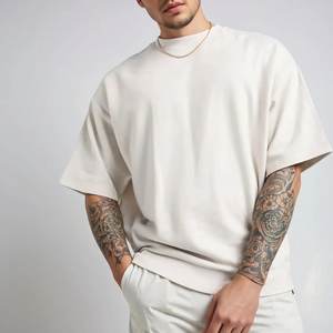 T-shirt en coton pour homme de haute qualité 200 Gsm Plus Size Logo personnalisé imprimé Baggy Design avec tissu tricoté long - Product Image 1