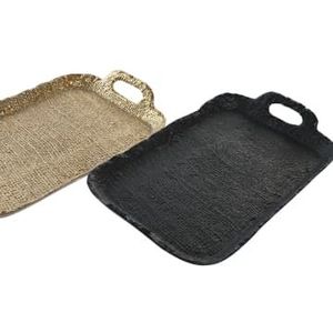 Plateau en aluminium rectangulaire en métal de haute qualité au design luxueux avec une finition argentée, fabriqué en aluminium de qualité supérieure - Product Image 6