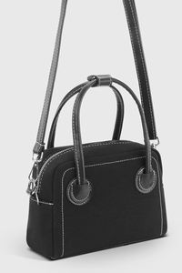 High Quality Women's <b>Bowling</b> Bag PU Custom Logo Fashionable Zipper Shoulder Handbag Canvas Lining Factory Price - Product Image 2