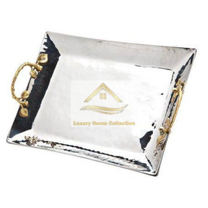 คอลเลคชั่นศิลปะใหม่ถาดกระจกทรงกลมสำหรับแก้วไวน์มาตรฐานพร้อมกรอบโลหะดีไซน์เนอร์ไม่เหมือนใคร - Product Image 6