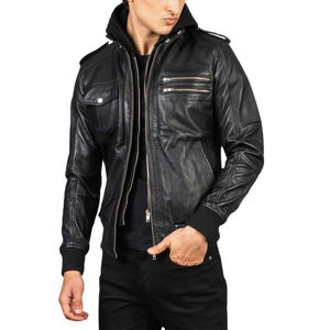 Chaqueta de invierno OEM de marca blanca para hombre, de talla grande, transpirable, de piel sintética con adornos de botones, abrigo holgado para motocicleta - Product Image 3