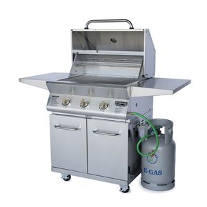 Assemblage rapide de gril de barbecue à gaz Inox 304 à 3 brûleurs de haute qualité pour une utilisation en plein air dans un restaurant - Product Image 1