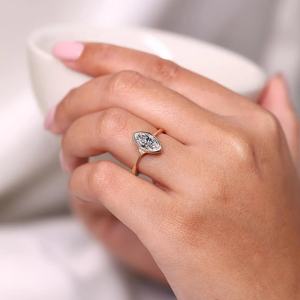 Marquise Cut Cubic Zirconia Diamond Engagement <b>Ring</b> Custom 1-3 CT Trendy Bezel Set Solitaire <b>Wedding</b> Anniversary Gift <b>Women</b> 925 - Product Image 6