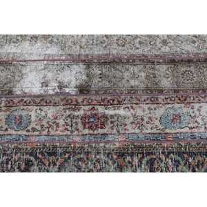 Vintage Rug 2.9x6.9 ft, <b>Brown</b> Red Bordered <b>Wool</b> Turkish Rug - Product Image 5