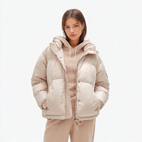 Blouson d'hiver court en tricot matelassé pour femme, col montant, design effet bulle brillant, coupe-vent, respirant, couleur personnalisable, haute qualité