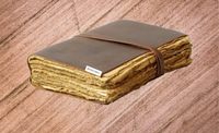 Carnet en cuir vintage fait main, style antique, à bords festonnés, pour calligraphie, papier premium, multifonction, découpé, promotionnel