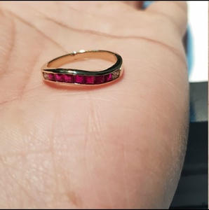 Anillos de compromiso vintage de oro de 14k chapado en oro rosa con rubíes en forma cuadrada, hechos a mano, de la marca Starling Slivers, de mayorista indio, lote Mehrajudin. - Product Image 2