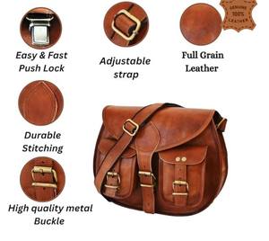 กระเป๋าถือแบบมีสายคาดทำจากหนังสีน้ำตาลสำหรับใช้งานกลางแจ้งได้รับการยอมรับโลโก้ตามสั่ง - Product Image 6