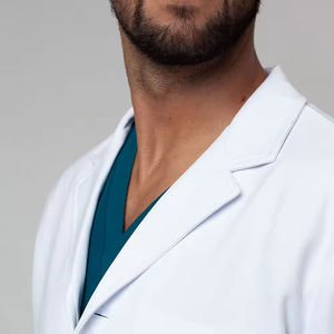 Blouse de laboratoire en coton blanc à manches longues style classique longueur genou et poches pour les professionnels des hôpitaux médicaux et des laboratoires - Product Image 5