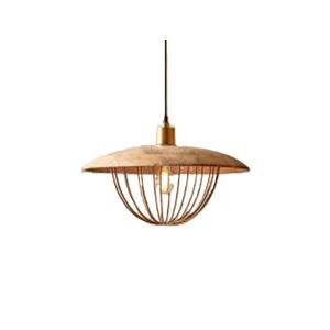 Lámpara de madera Jaula de hierro Luz colgante de techo de forma amplia con color dorado con color y tamaños personalizados - Product Image 6