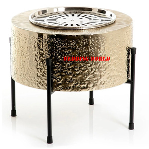 Chauffage Dua en métal nickelé de qualité supérieure fait à la main Designer Dallah chauffage vente chaude forme ronde en gros théière chauffage - Product Image 6