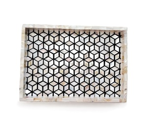 Vente en gros du fabricant Plateau de service en incrustation d'os Artisanat de haute qualité pour la décoration intérieure Meilleur design de l'Inde - Product Image 6