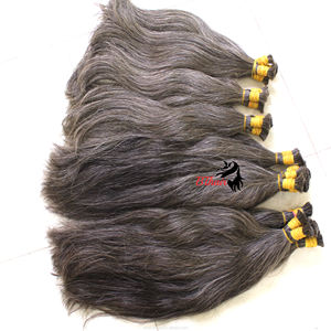 Superventas 100% Remy onda Natural crudo gris virgen cutícula alineada extensión de cabello humano vietnamita estilo de trama de piel - Product Image 1