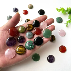 Pierres brutes rondes mélangées naturelles, pierres précieuses minérales, agate mousse, obsidienne, quartz, améthyste, polies, jeu de couleurs, vente en gros - Product Image 3