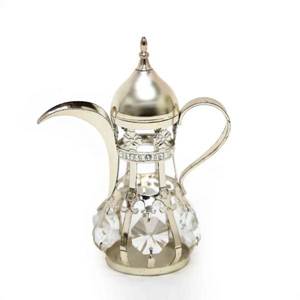 Cafetera Dallah de latón hecha a mano de alta calidad con grabado acabado de níquel para vajilla cafetera árabe - Product Image 6