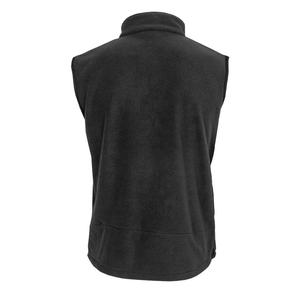 Chaleco sin mangas gris oscuro de poliéster/nailon con cremallera completa y cuello alto para hombre, ropa exterior de forro polar, estilo casual, marca personalizada - Product Image 2