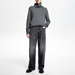 Pantalones vaqueros de alta calidad Estilo Vintage para hombre Pantalones vaqueros largos informales rectos sueltos transpirables lavables con cremallera - Product Image 3