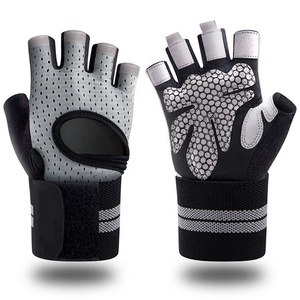 NUEVOS Guantes de Piel Duraderos para Levantamiento de Pesas con Correa de Muñeca Ajustable, Diseño Transpirable de Dedos Completos para Uso Deportivo Unisex en el Gimnasio - Product Image 1