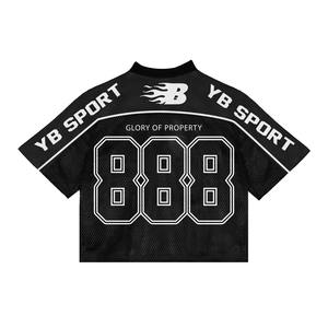 Impression par sublimation graphique personnalisée Maillot de football rétro en maille oversize coupe carrée 100% Polyester Streetwear Maillot de football - Product Image 5