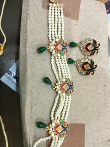 Unique Designer Handmade Ethnic Zinc Alloy Zircon Gold Plated Jewelry Set for Girls Women Necklace Earrings Ring for Wedding - Product Image 6