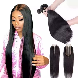 Haute qualité 26 pouces 2x4 fermeture vague de corps naturelle vierge crue vietnamienne Extension de cheveux humains teints dentelle tressage cheveux - Product Image 5