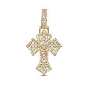 Luxe 925 Sterling Silver Sainte Croix Pendentif Baguette Moissanite Diamant Pendentifs Cadeau pour Hommes Hip Hop Pendentif Cadeau Pour Lui - Product Image 2