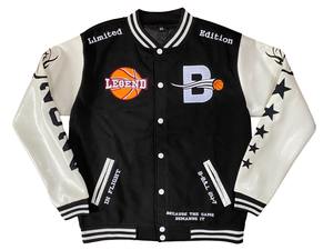 2023 personnalisé noir Baseball Letterman Varsity veste pour hommes haute qualité laine cuir manches Chenille broderie OEM disponible - Product Image 2