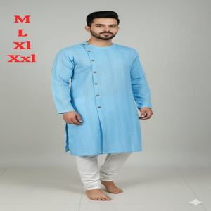Kurta pyjama pour homme de qualité supérieure en coton lourd avec un travail de boutons unique et élégant, fabriqué à Surat à prix avantageux - Product Image 1